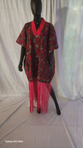 Short Adire Boubou with Fringe