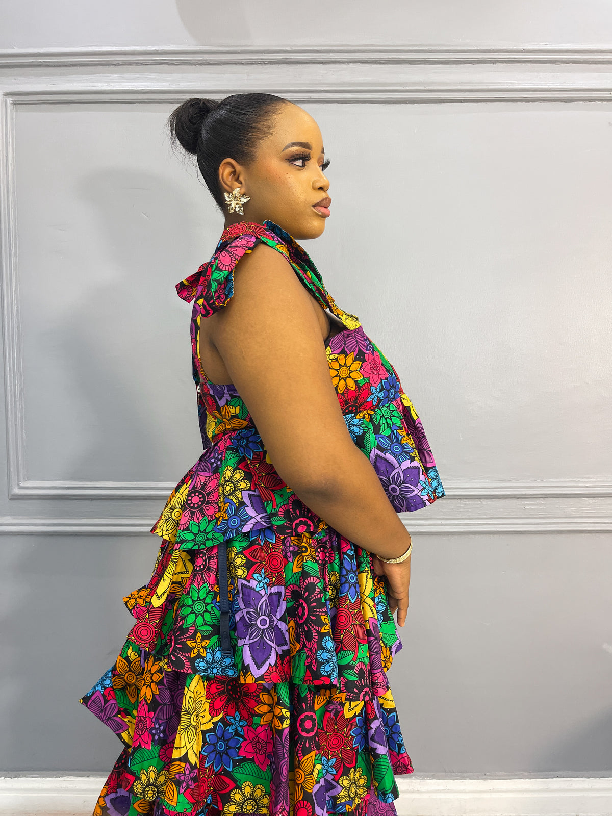 Ankara Layered Maxi-dress
