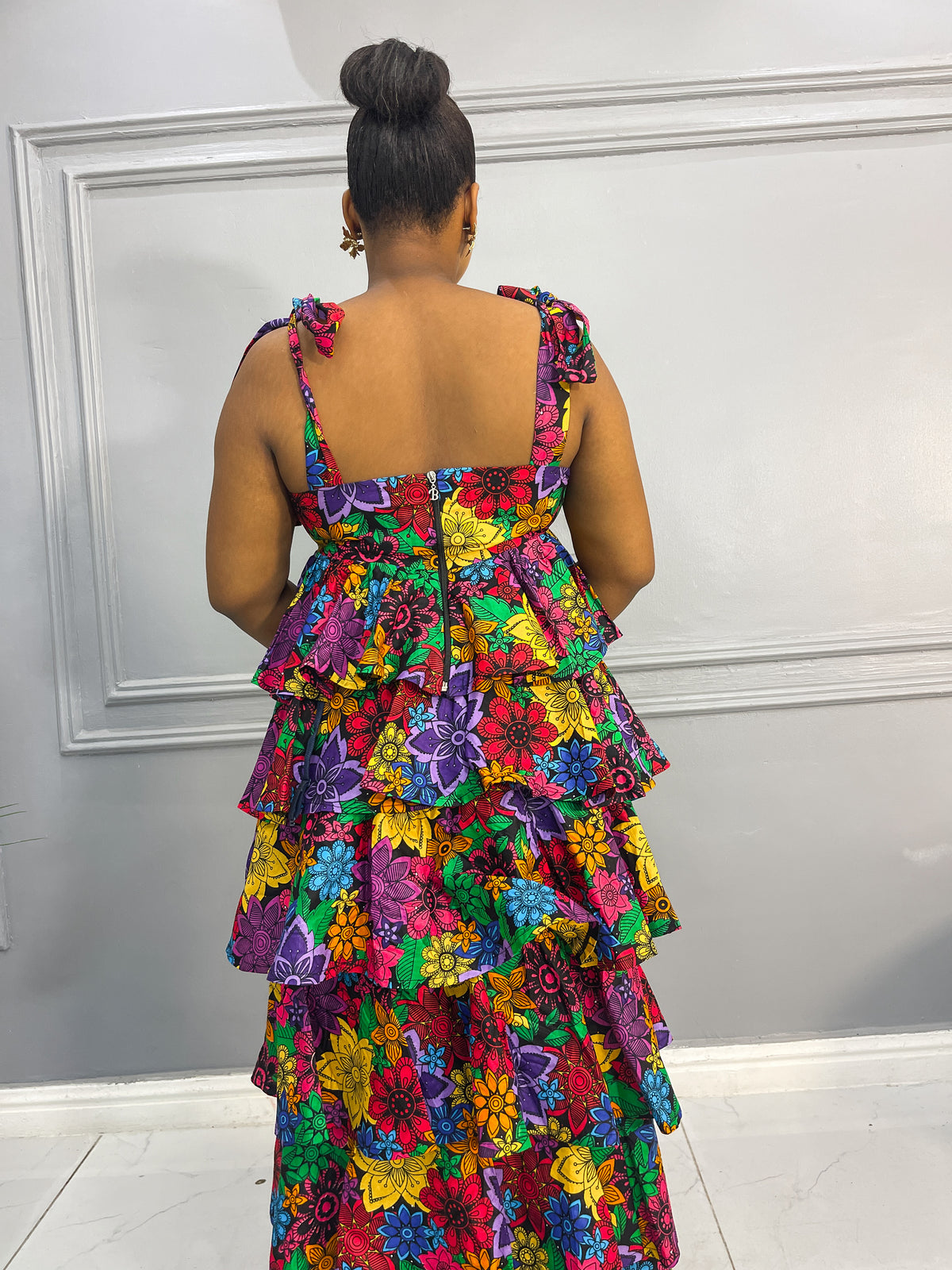 Ankara Layered Maxi-dress
