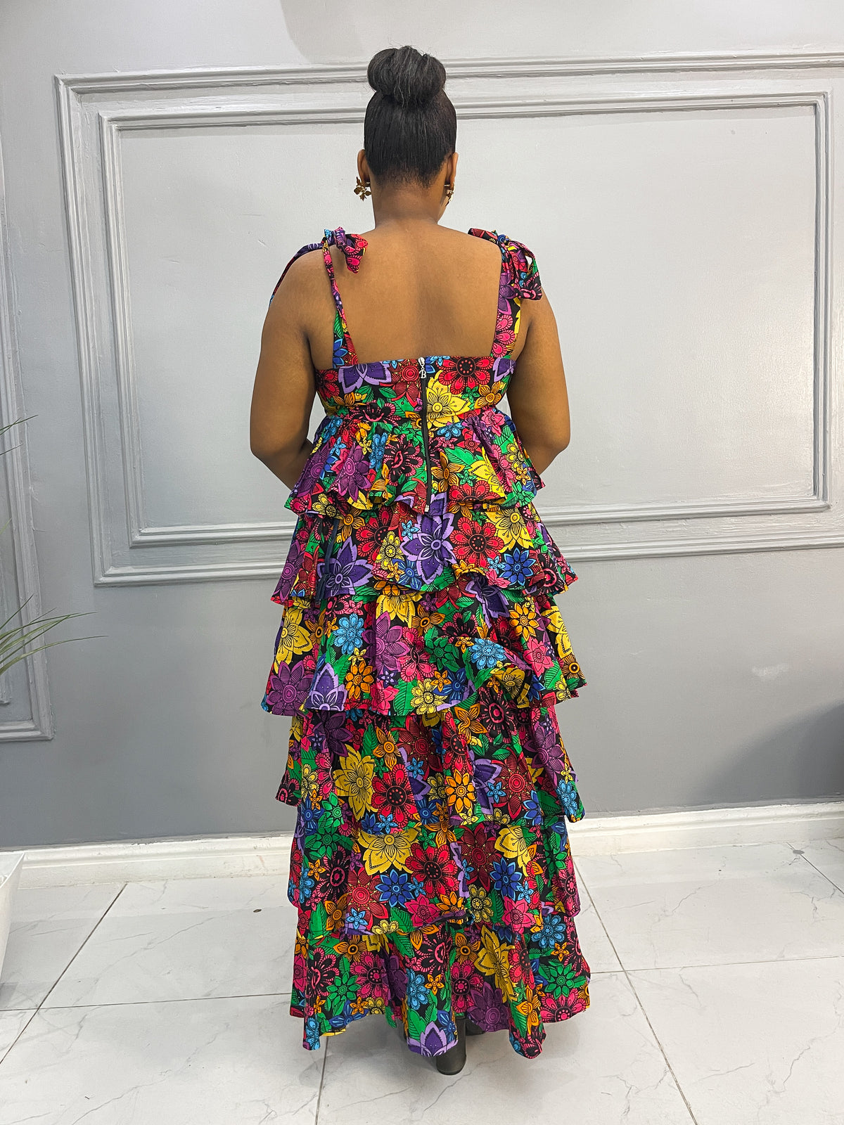 Ankara Layered Maxi-dress