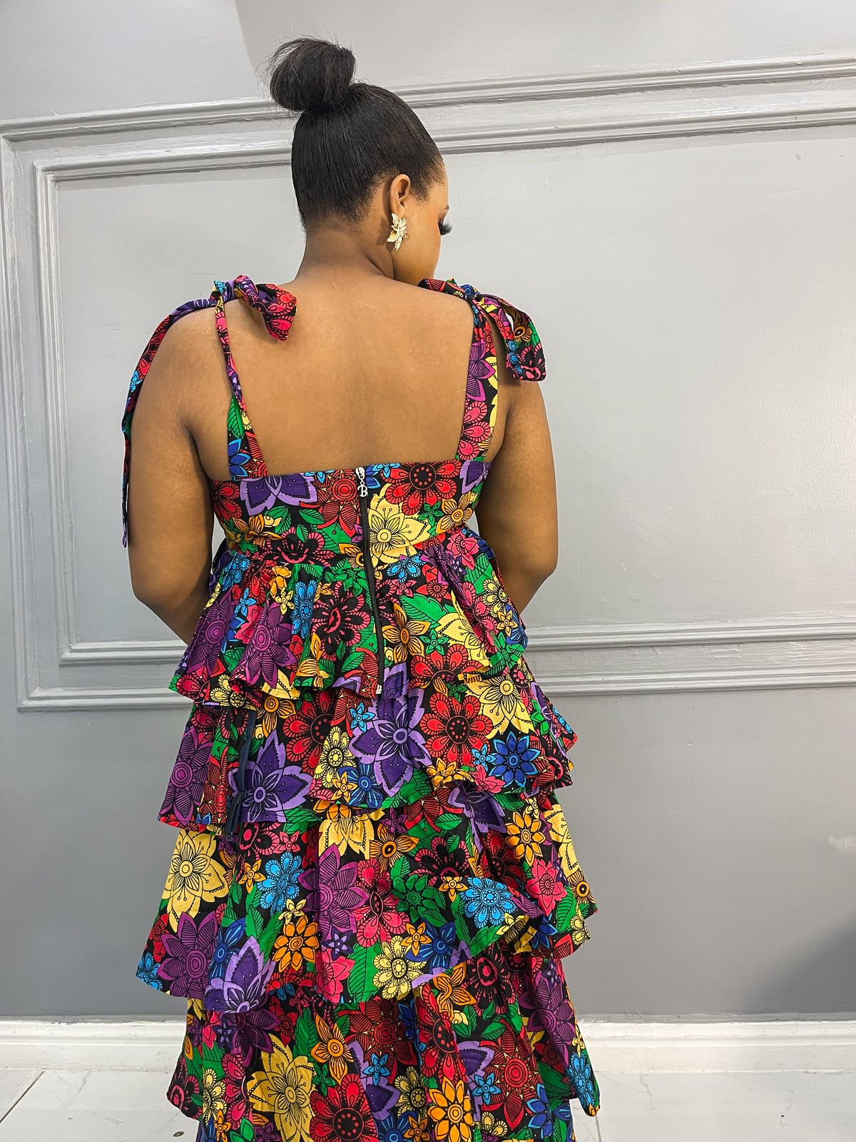 Ankara Layered Maxi-dress