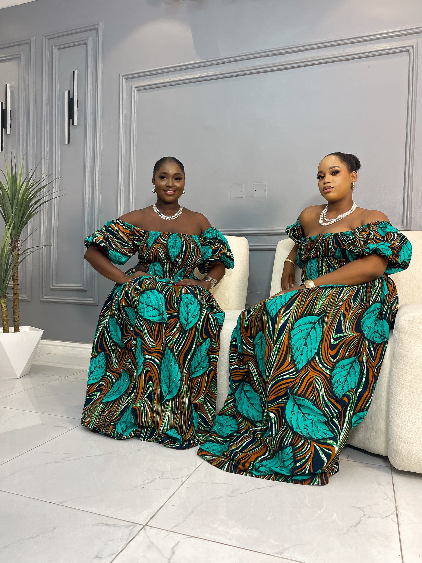 Ruched Maxi Ankara Dress – RTW BY TERE