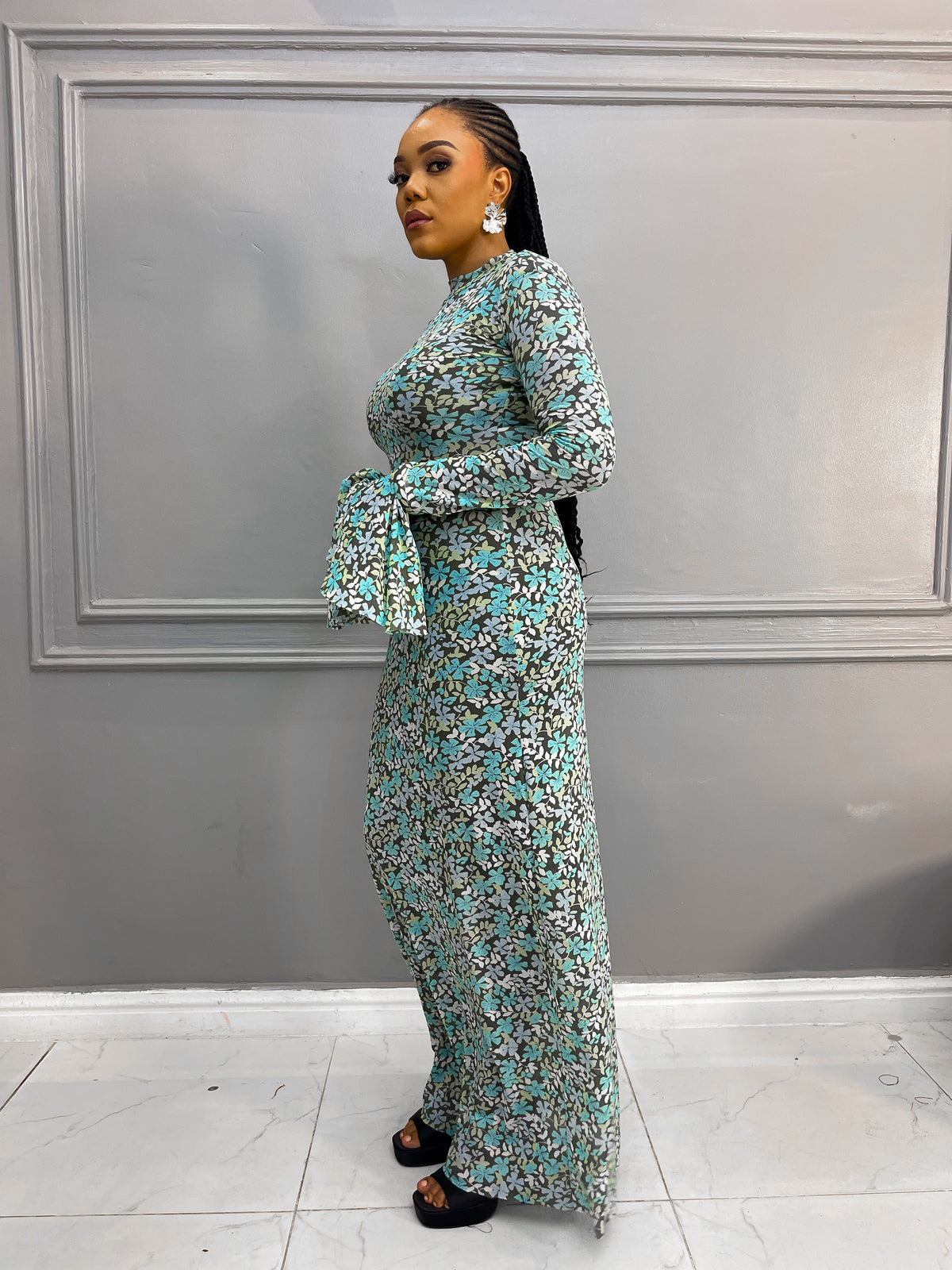 Teal Mesh Dress