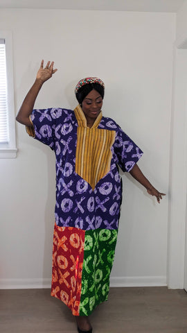 Adire Mix And Match Boubou Gown